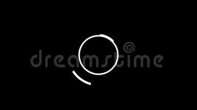 黑色背轮上的白色圆圈动画，扁平风格